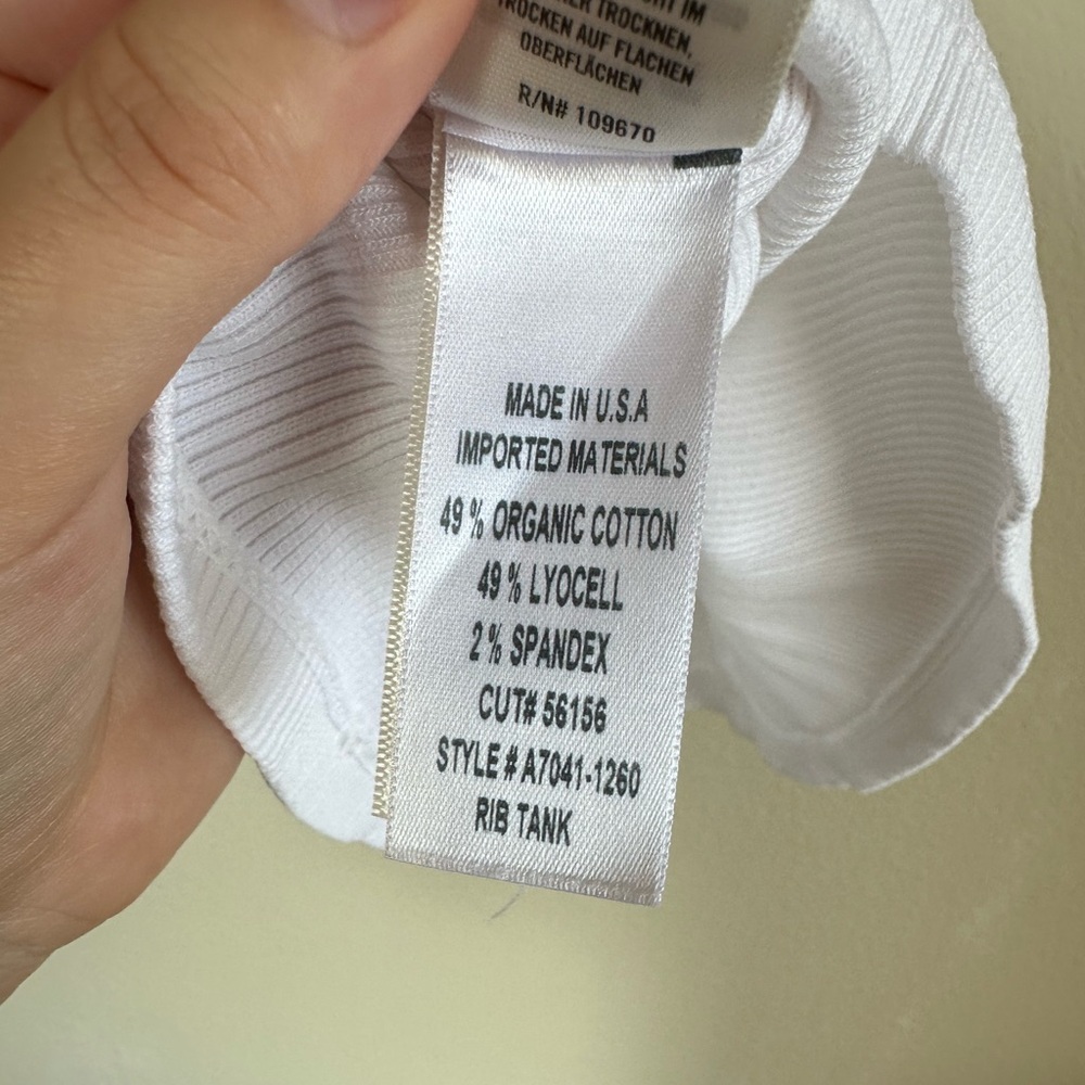 Agolde White Ribbed High Neck Tank - Picture 4 of 10